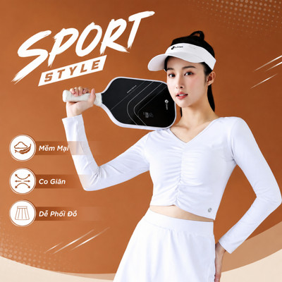 Áo Croptop Nữ Dài Tay Mềm Mại Co Giãn Livan LV25W04F229, Áo Dài Tay Chơi Thể Thao, Dễ Phối Đồ