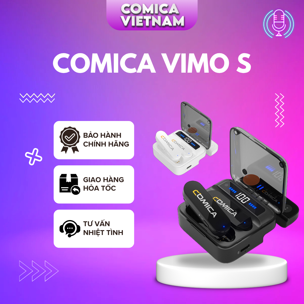 COMICA VIMO S-MI / VIMO S-UC - Mic Thu Âm Không Dây Cho Điện Thoại & Máy Tính - HÀNG CHÍNH HÃNG