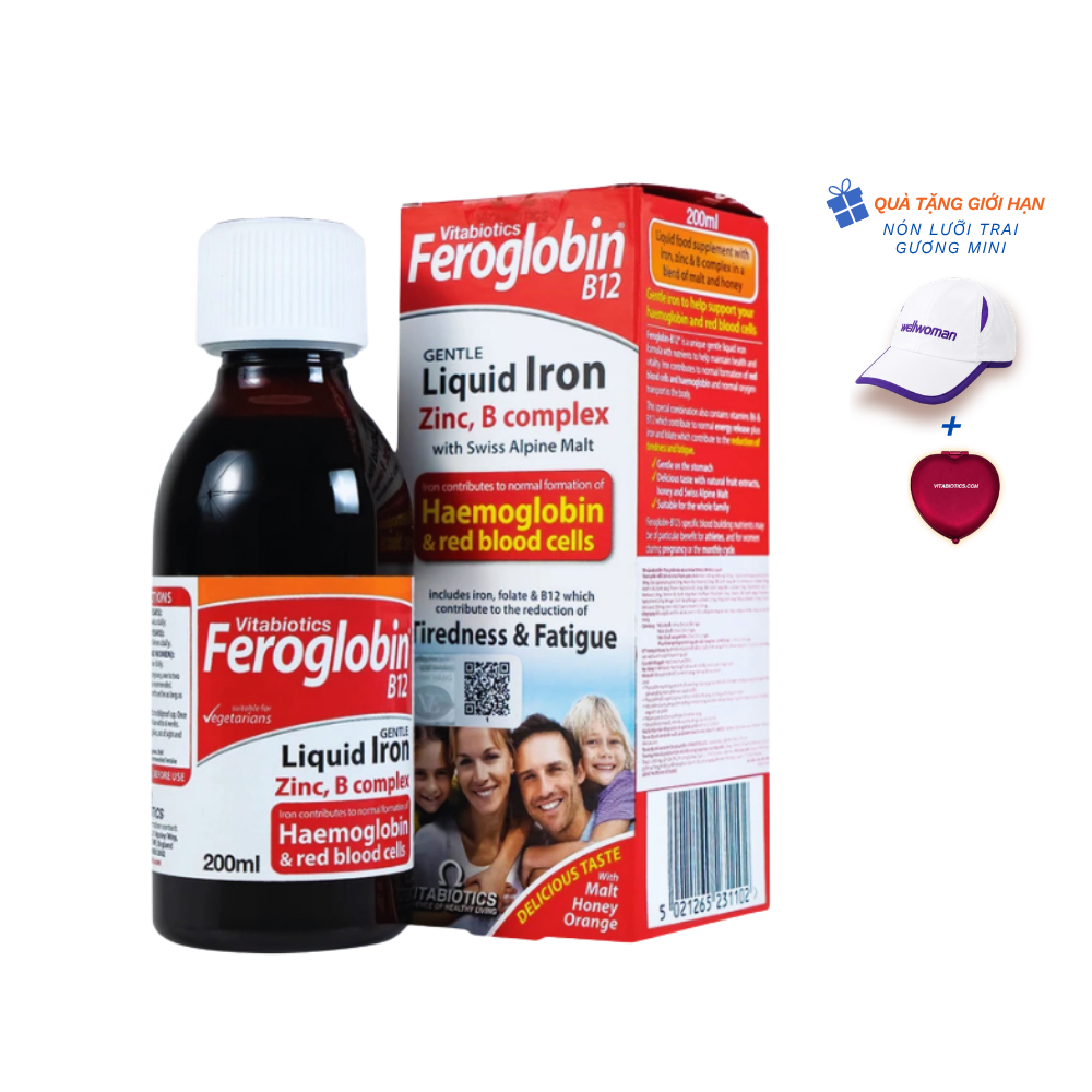 Siro Feroglobin B12 Bổ sung sắt, hỗ trợ tăng khả năng tạo máu