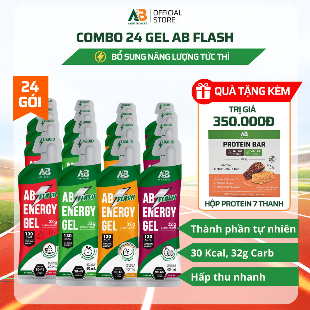[QUÀ TẶNG 350K] Combo 24 Gel Năng Lượng AB Dạng Lỏng AB NUTRITION Thức Uống Cho Người Chơi Thể Thao