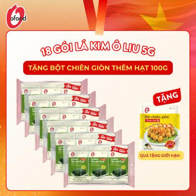 [Tặng bột chiên giòn] Combo 6 lốc 3 lá kim oliu 5g O'food, tổng cộng 18 gói 5g