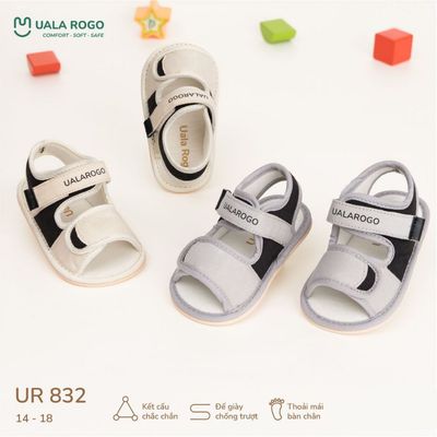 Dép bé trai bé gái tập đi Ualarogo sandal đế cao su chống trượt xăng đan quai dán điều chỉnh rộng chật 5679