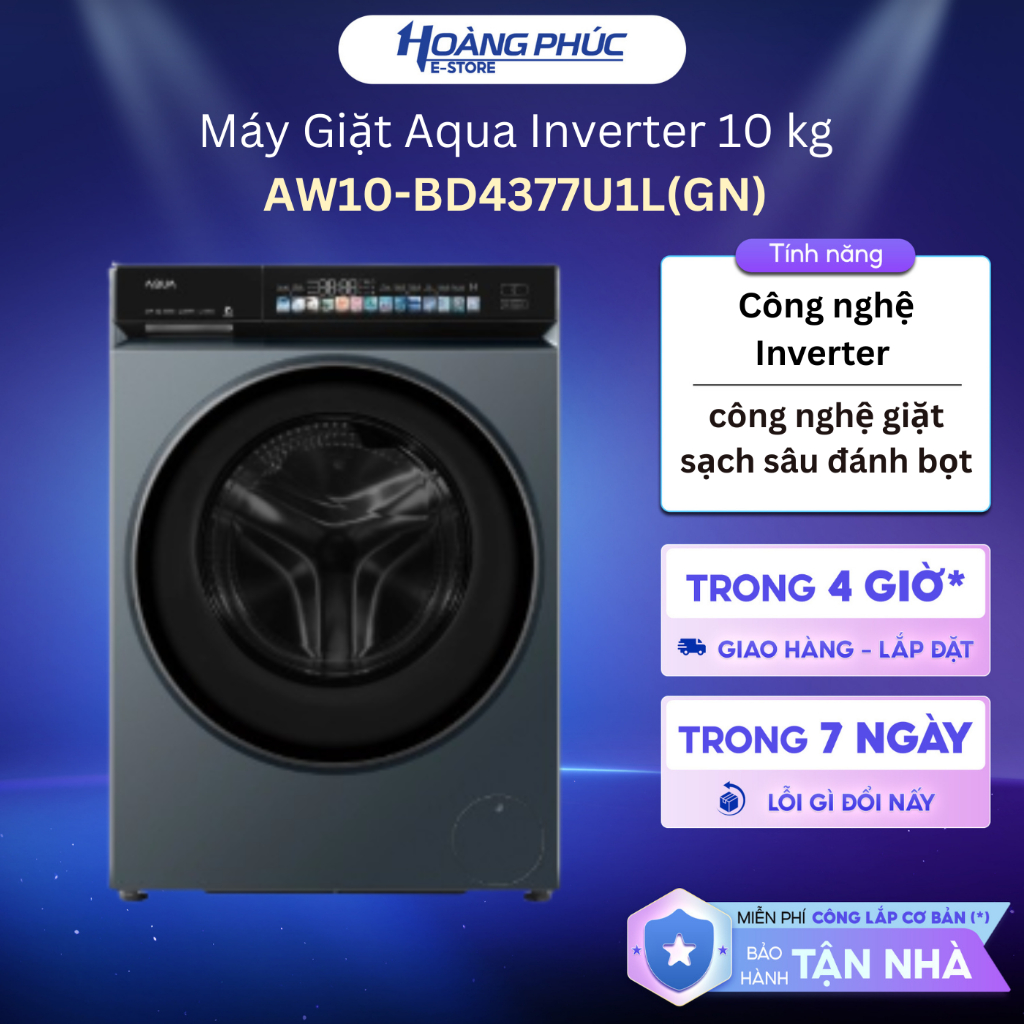 AW10-BD4377U1L(GN) | Máy Giặt Aqua Inverter 10 kg AW10-BD4377U1L(GN) {Toàn Quốc}