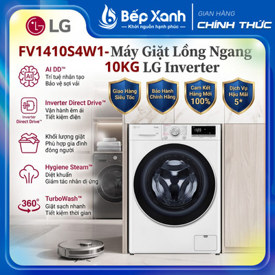 Máy Giặt Lồng Ngang 10kg LG AI DD™ Inverter FV1410S4W1, FV1410S4M1