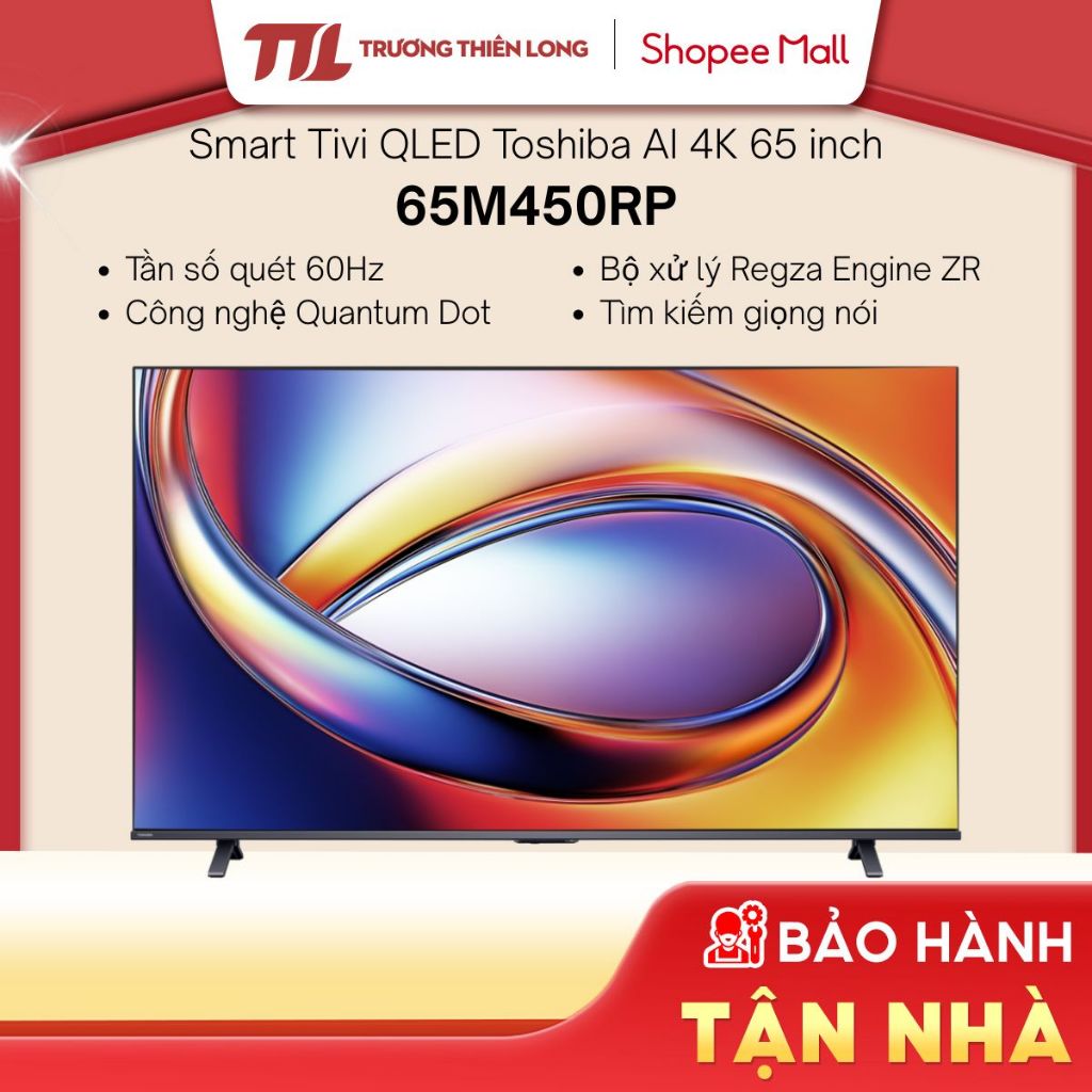 Smart Tivi QLED Toshiba AI 4K 65 Inch 65M450RP [TOÀN QUỐC]