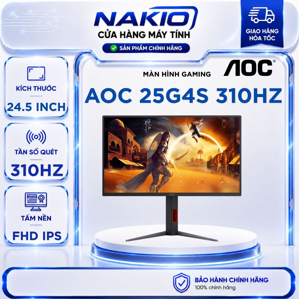 Màn Hình Gaming AOC 25G4S (24.5 inch - IPS - FHD - 310Hz - 0.3ms) - Bảo hành chính hãng 36 tháng