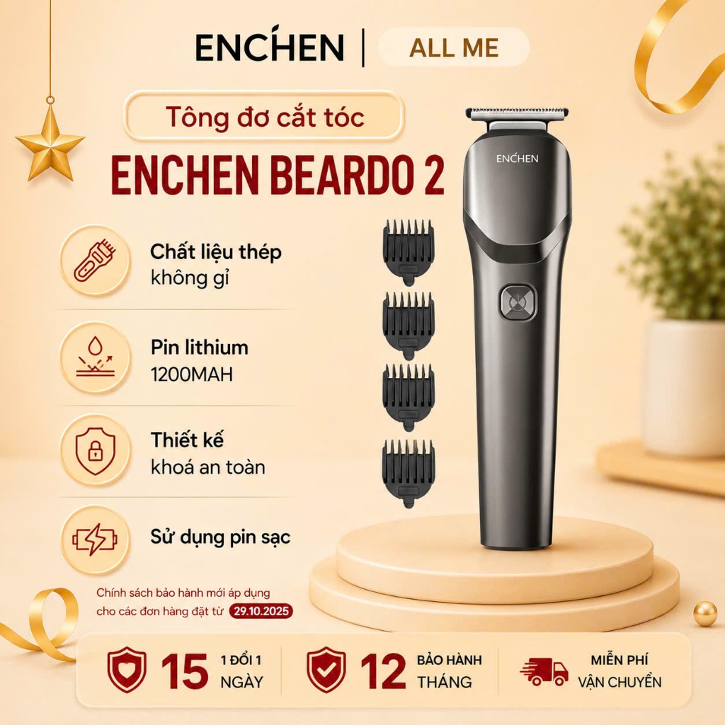 Hàng chính hãng - Tông đơn cắt tóc Enchen Beardo 2