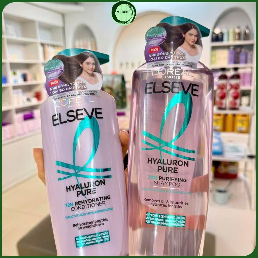 Dầu Gội Xả L'Oreal Paris 72H Elseve HA Pure Chính Hãng - Mibebe
