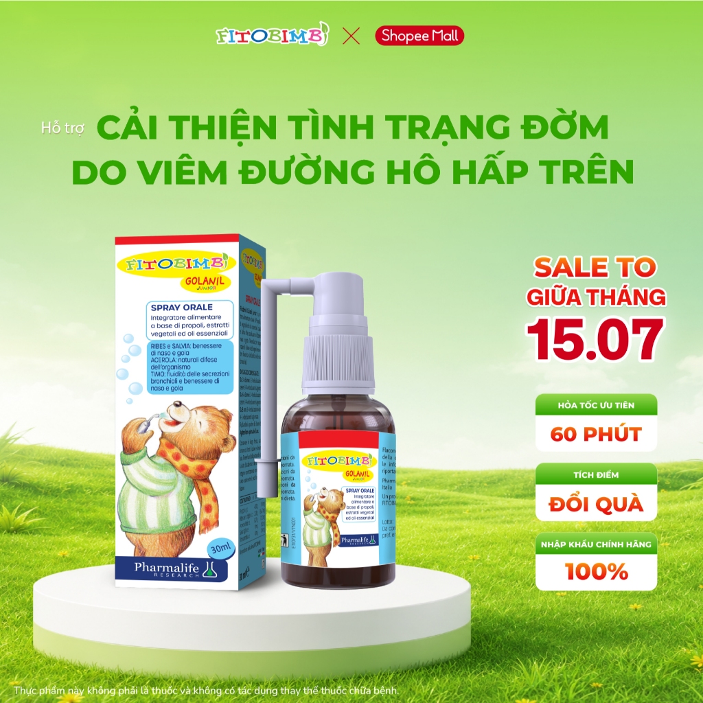 Fitobimbi Golanil Junior - Xịt họng cho trẻ - 30ml