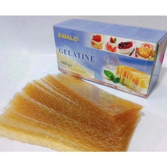 Gelatine Ewald Bronze 1kg Đức | Gelatin Lá Đồng Bronze 1000g Làm Bánh, Rau Câu, Mousse, Panna Cotta