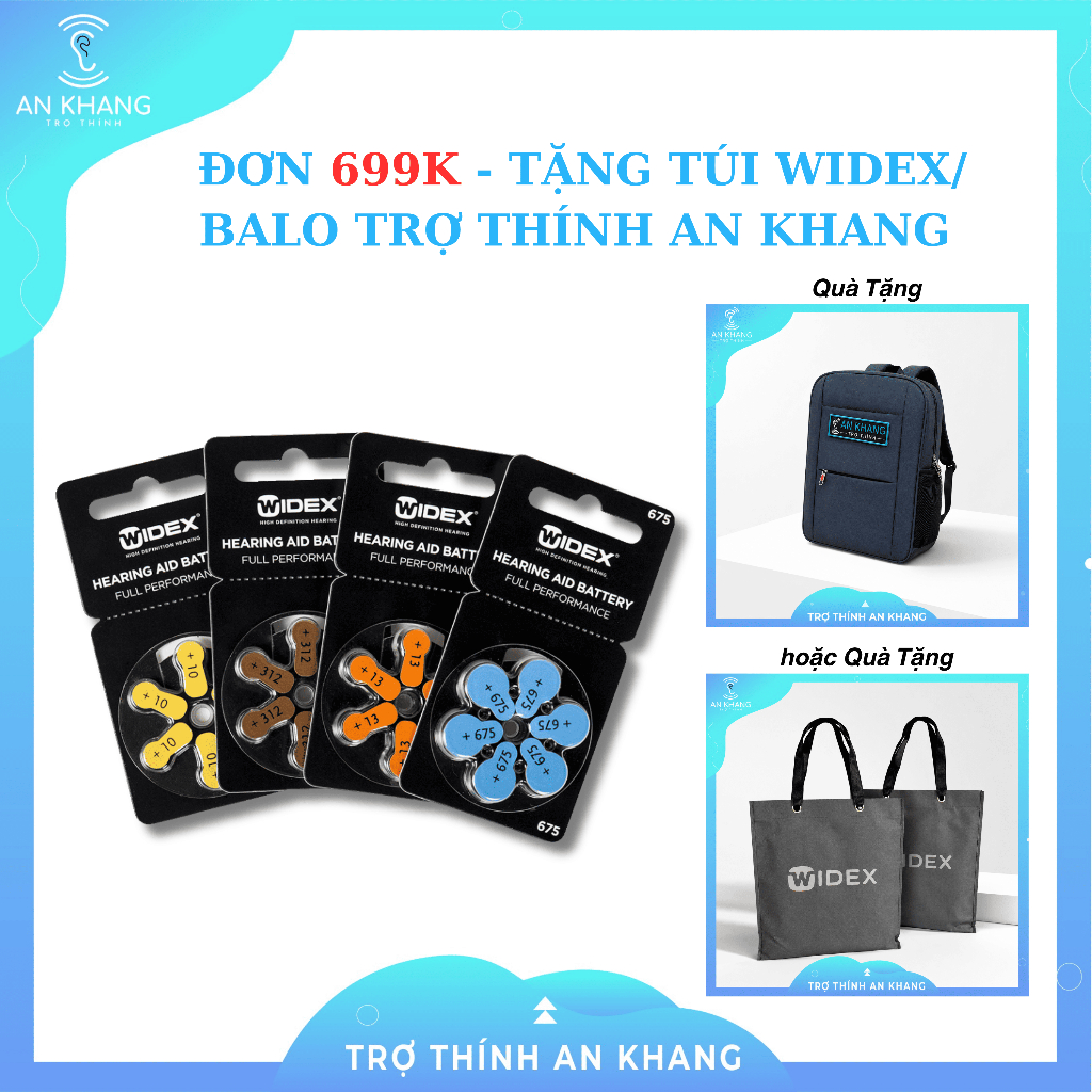PIN MÁY TRỢ THÍNH - PIN WIDEX CHÍNH HÃNG - ĐỦ SIZE PIN 10/ PIN 13/ PIN 312/ PIN 675