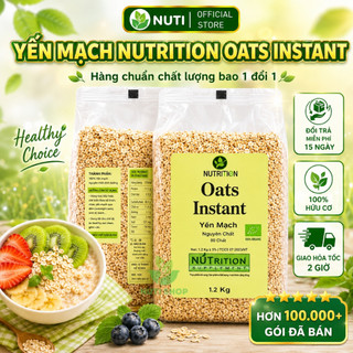 Yến mạch cán vỡ/dẹt nutrition oats instant 500g – ngũ cốc ăn sáng giàu chất xơ, hỗ trợ ăn kiêng