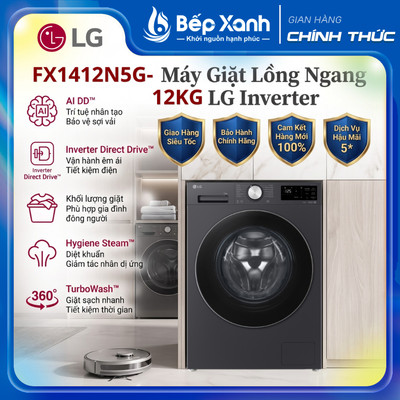 Máy Giặt Cửa Trước 12kg LG AI DD Inverter FX1412N5G