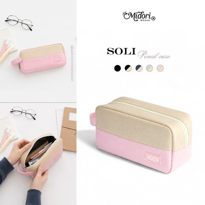 Hộp Bút SOLI Đa Năng Dụng Cụ Học Sinh Đựng Viết Đồ Make Up Đi Học Du Lịch Làm | MIDORI STUIDO