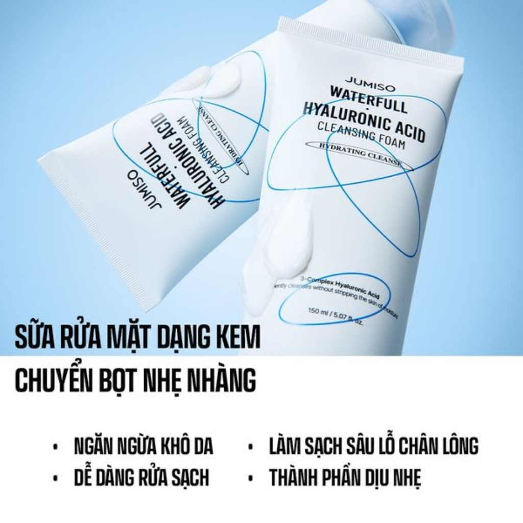 Sữa Rửa Mặt Jumiso Waterfull Hyaluronic Acid Cleansing Foam Sạch Sâu 150ml bombeauty | BigBuy360 - bigbuy360.vn