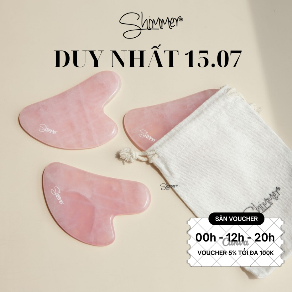 Đá Massage Guasha Thạch Anh Hồng Thiên Nhiên SHIMMER SILVER