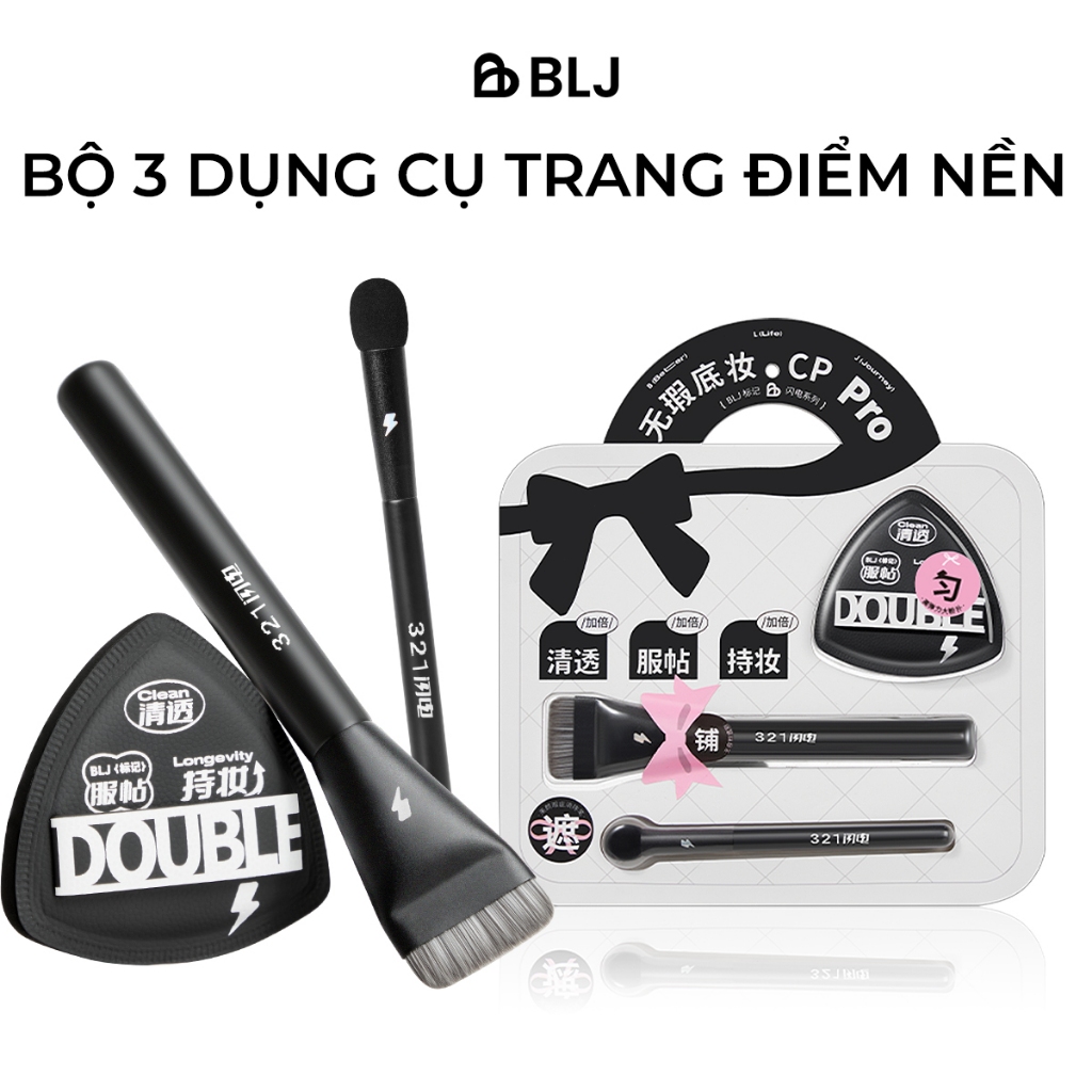 【BLJ】Combo 3 Set Cọ Mút Tán Kem Nền BLJ Cọ Trang Điểm Cá Nhân Mềm Mại Tán Nền