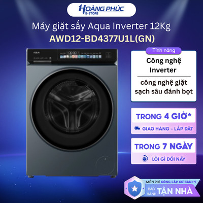 AWD12-BD4377U1L(GN) | Máy giặt sấy Aqua Inverter 12Kg AWD12-BD4377U1L(GN) {Toàn Quốc}