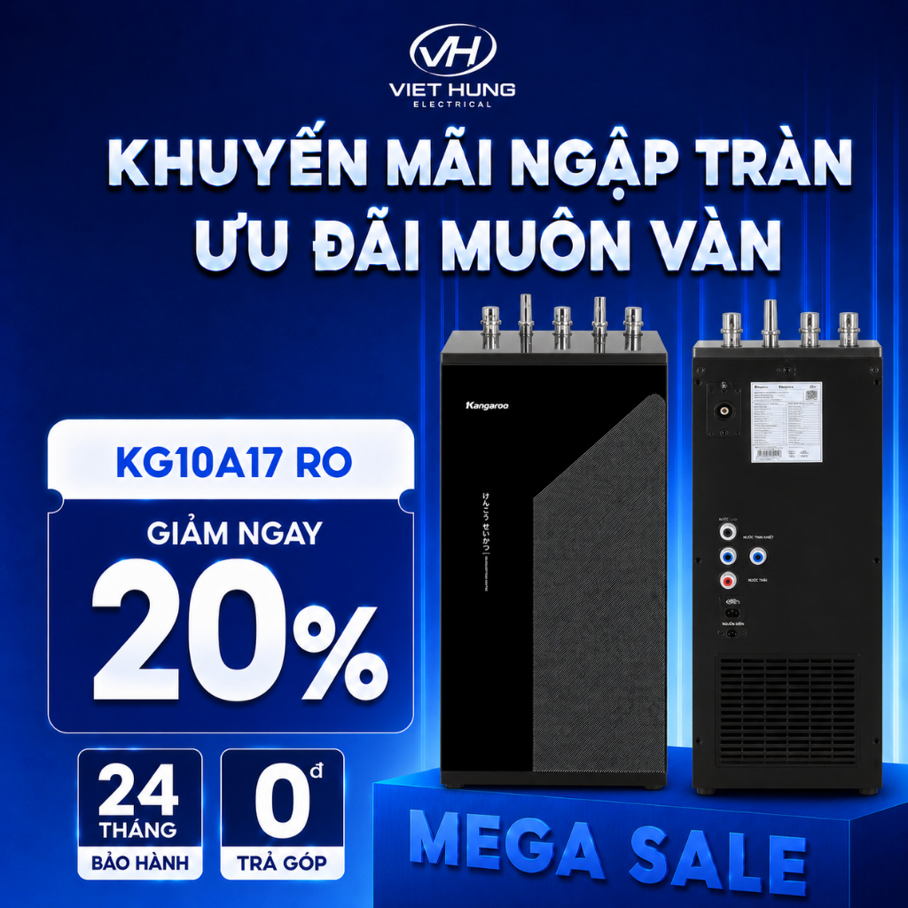 Máy lọc nước Kangaroo KG10A17 RO nóng nguội lạnh 10 lõi Chính Hãng