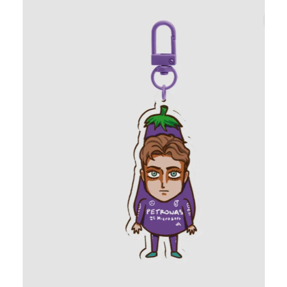 Eggplant George Russell Clear Acrylic Keychain 76