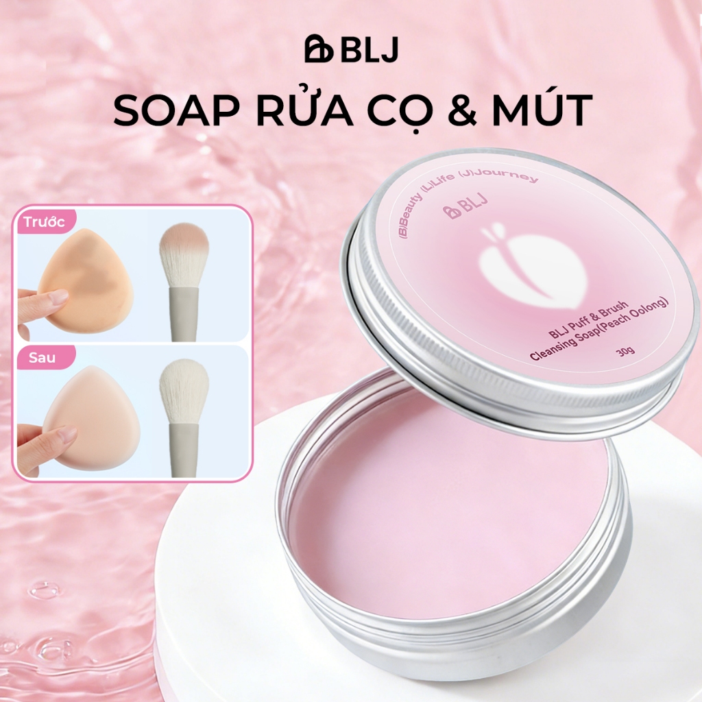 BLJ Soap rửa cọ trang điểm Brush Cleansing Soap 30g Xà Phòng Vệ Sinh Cọ & Mút Trang Điểm
