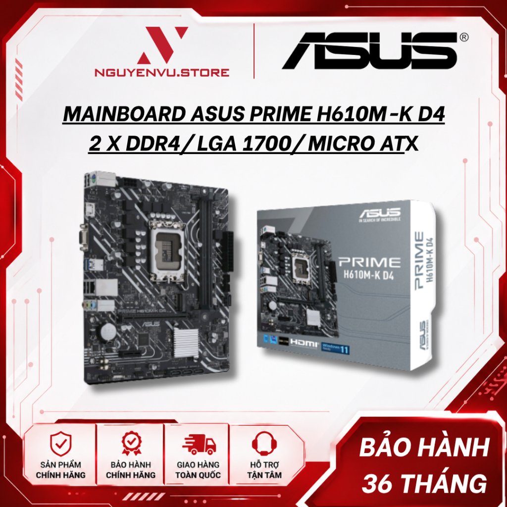 Mainboard ASUS PRIME H610M-K DDR4 - hàng chính hãng