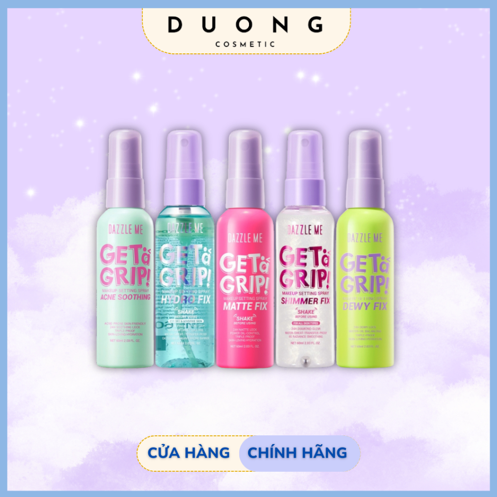 Xịt khóa lớp trang điểm Dazzle Me Get a Grip Makeup Setting Spray Dewy Fix lâu trôi 60ml