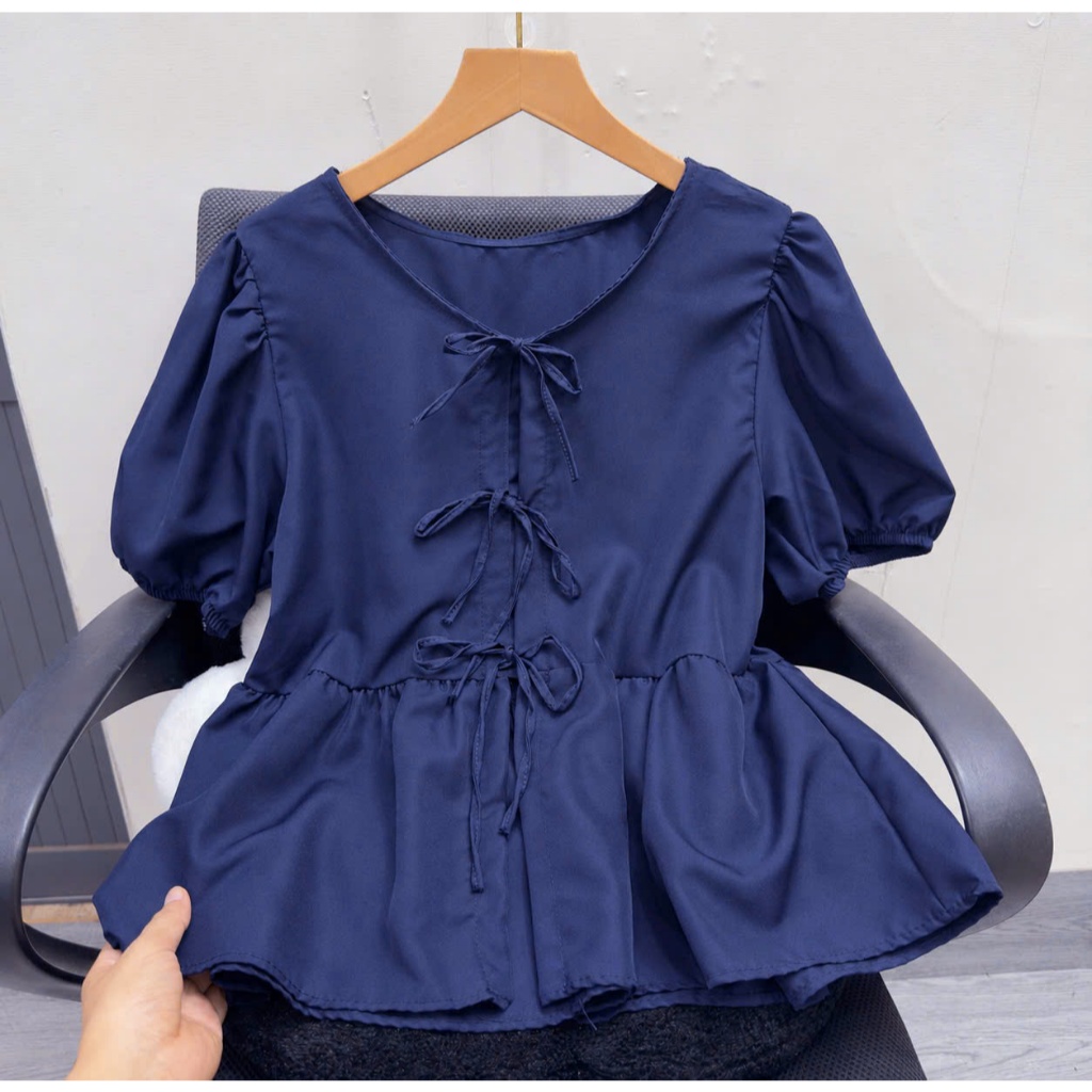 Áo Sơ Mi Kiểu BabyDoll Tay Bồng Bo Chun Siêu Hot Bigsize Nữ Cho Các Nàng Mũm Mỉm A190/A191