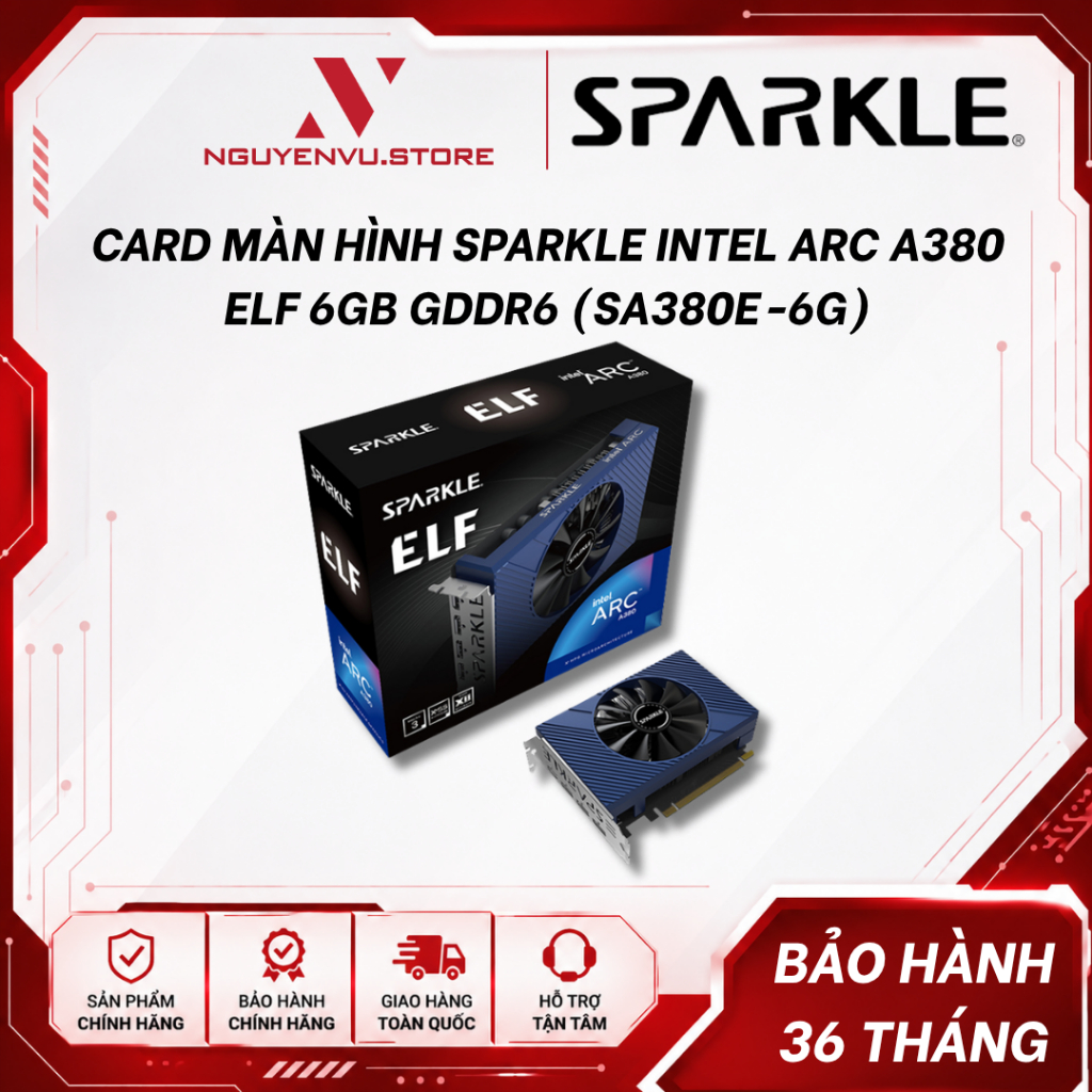 Card màn hình SPARKLE Intel Arc A380 ELF 6GB GDDR6 (SA380E-6G) - Hàng Chính Hãng