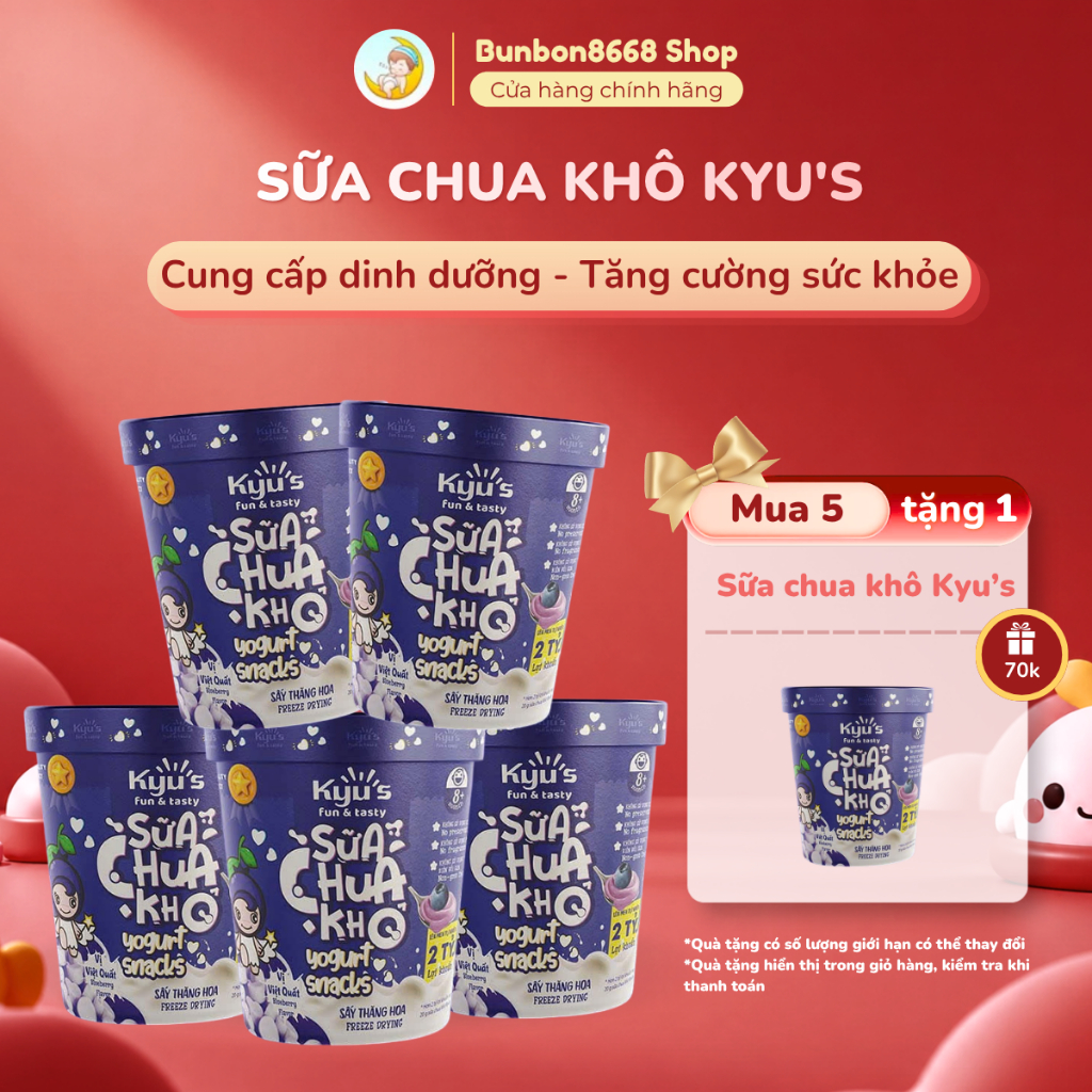 (COMBO MUA 5 TẶNG 1) Sữa Chua Khô Kyu's 10 Vị Dành Cho Bé