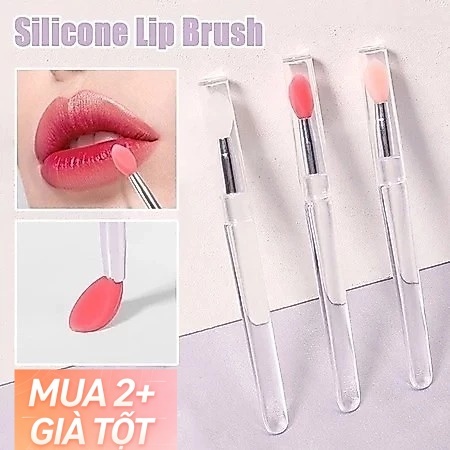 🧚🏻‍♀️Ganten🧚🏻‍♀️Cọ tô son trong suốt, cây tán silicone lấy mặt nạ ngủ môi có nắp đậy vệ sinh xinh xắn
