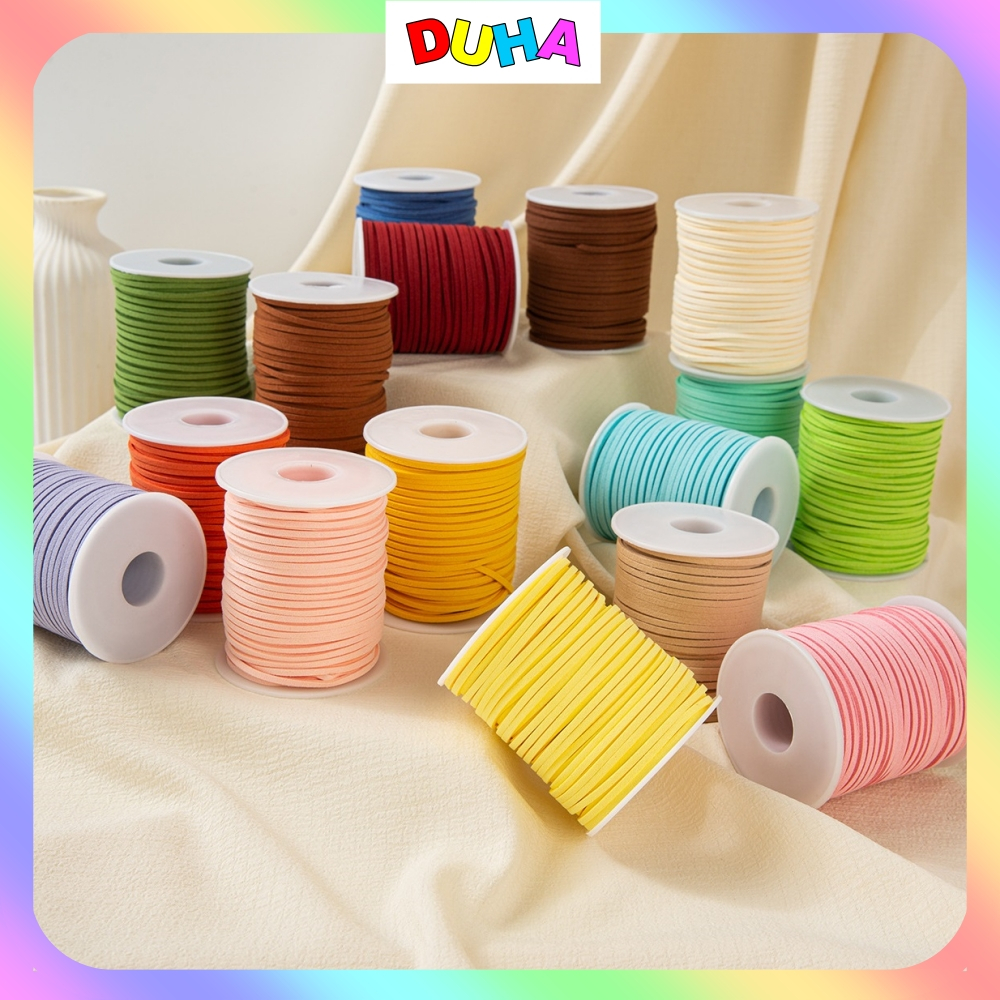 Cuộn Dây Ruy Băng Xốp Sợi Da Lộn, Dài 45mx2mm, Cuộn Dây Xốp Dai, Trang Trí Decor Tháp Bánh Giỏ Quà D