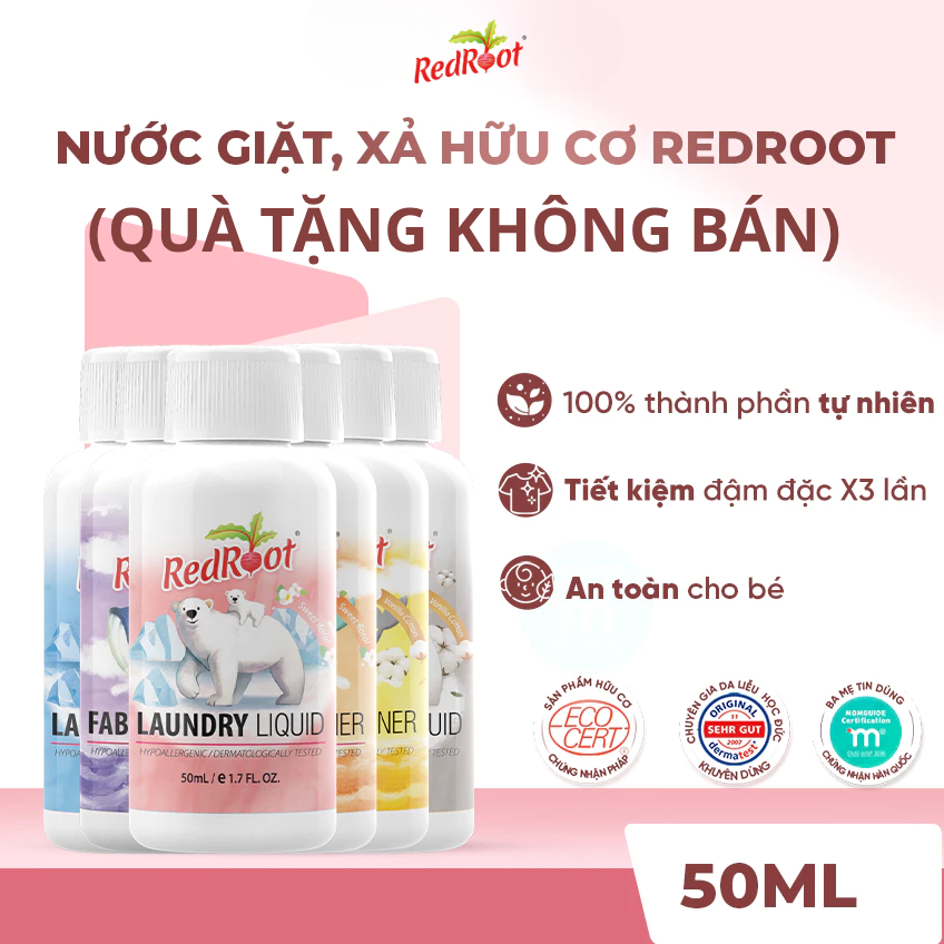 [QUÀ TẶNG KHÔNG BÁN] Nước Giặt Xả Redroot 50ml Dịu Nhẹ Cho Quần Áo Bé