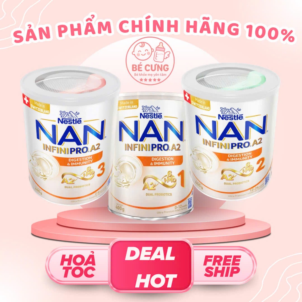 Sữa bột Nestlé NAN INFINIPRO A2 800g 6HMO hàng chính hãng date mới