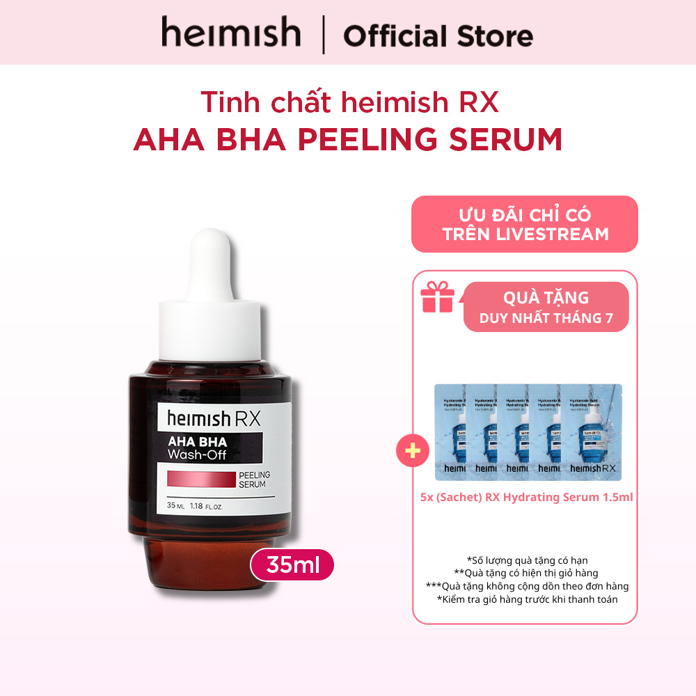 [KOL] Tinh chất peel da heimish RX AHA BHA Wash off Peeling Serum 35ml
