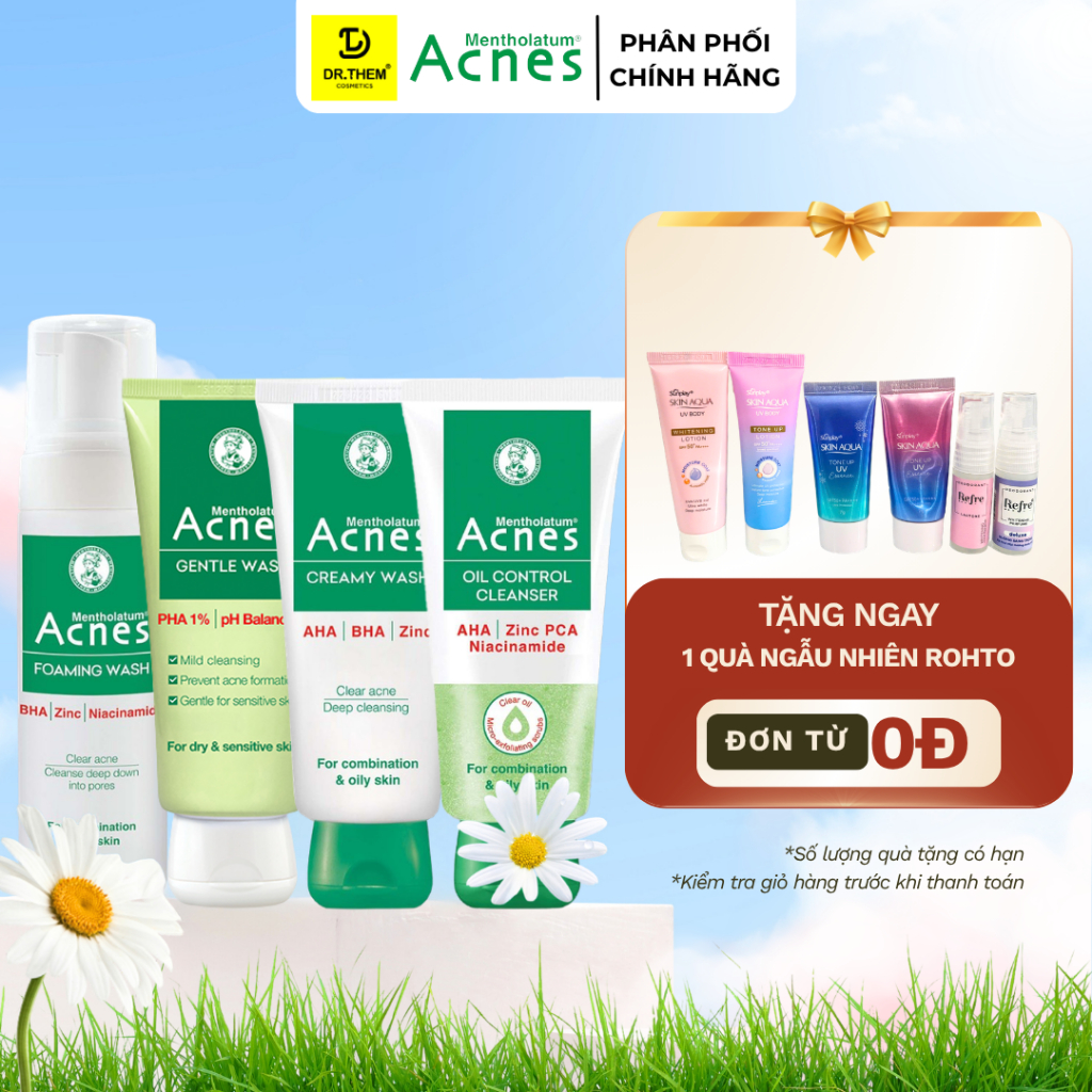 Sữa Rửa Mặt Acnes Kiểm Soát Nhờn,Mụn Acnes Oil Control Cleanser/Creamy Wash/Foaming Wash/Gentle Dr T