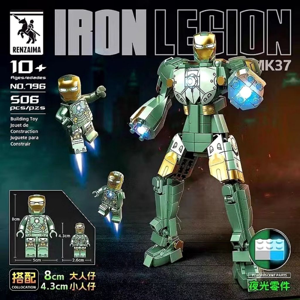 Hộp đồ chơi mô hình nhân vật IRON MAN MK37 loại to lắp ghép cho bé