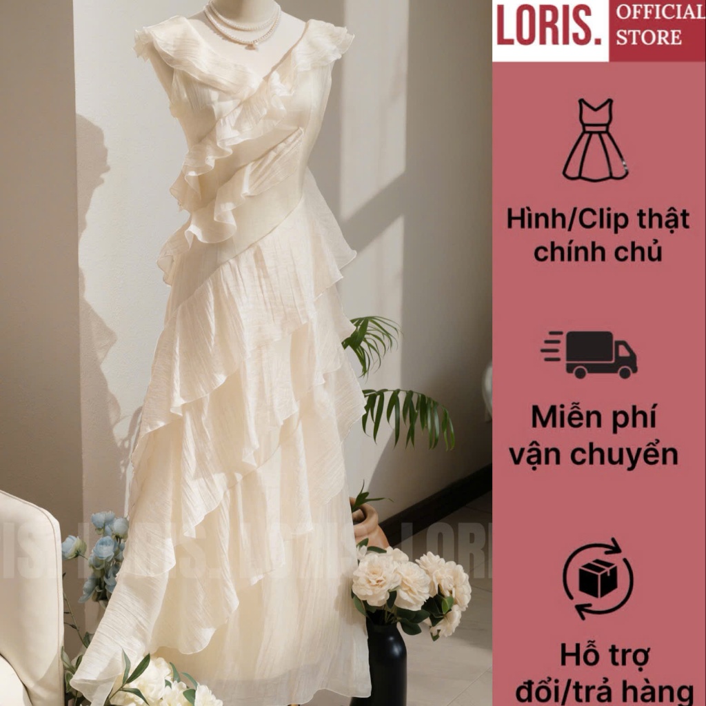 LORIS - Varia Dress, Đầm voan bèo dáng dài
