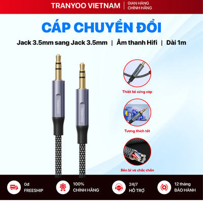 Cáp Chuyển Đổi Âm Thanh TRANYOO T-E10 E11 Jack 3.5mm sang Jack 3.5mm Âm Thanh Chất Lượng Cao