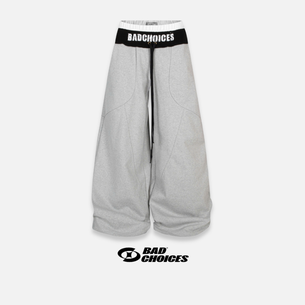 Bad Choices | Quần nỉ ống rộng DOUBLE WAIST vải chân cua phối dây rút