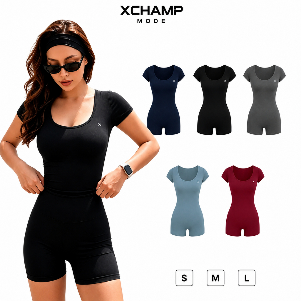 [ MỞ BÁN ] XCHAMP MODE AEROFORM JUMPSUIT Tập Gym Nữ Nâng Mông , Chống Trượt  | Tập gym,yoga JUMP02