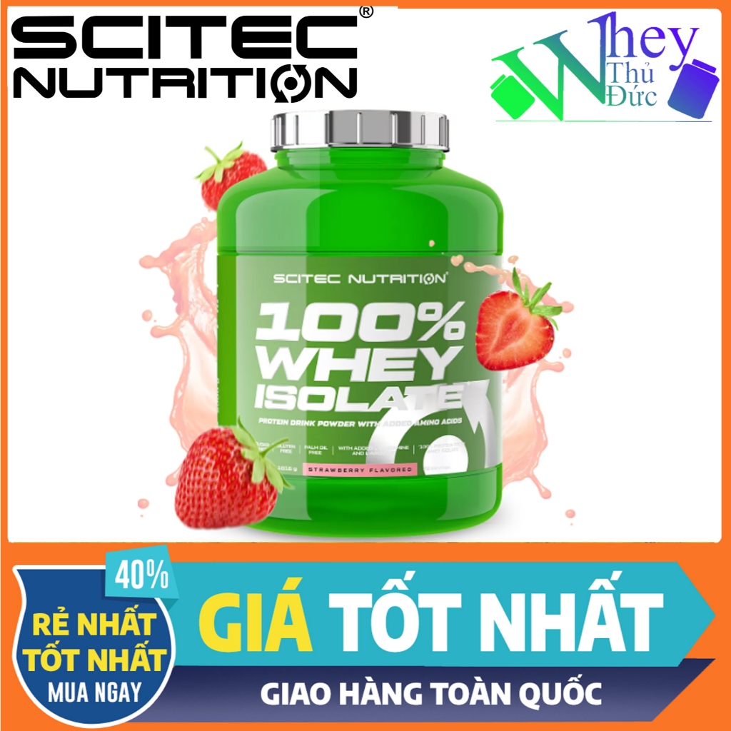 Scitec Nutrition 100% Whey Isolate 1816g vị Socola - Whey Isolate Tinh Khiết Cho Người Tập Gym