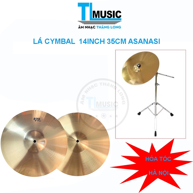 Lá cymbal  14inch-35cm(Không kèm chân,tay cymbal)chơi trống jazz,cajon,chũm chọe bằng đồng