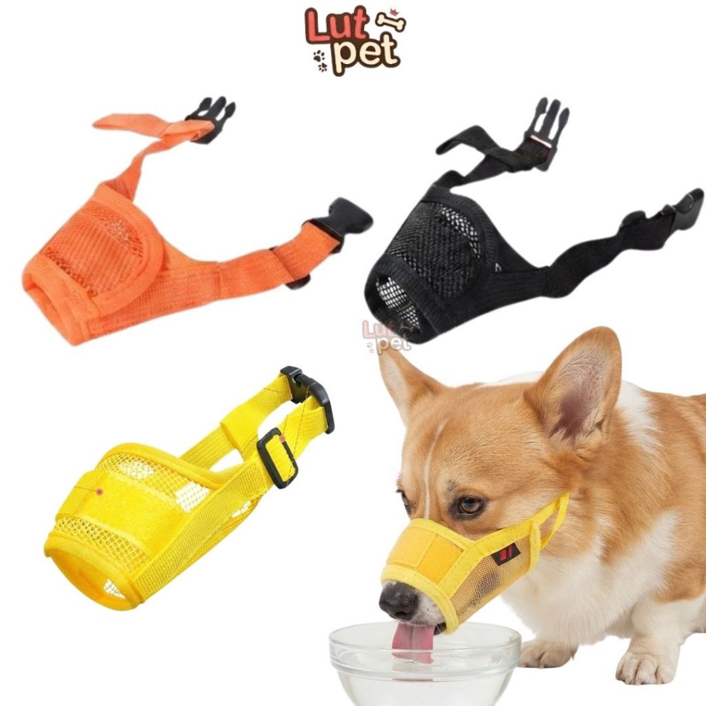 Rọ mõm cho chó, rọ mõm vải đều chỉnh kích thước cho chó - lutpet