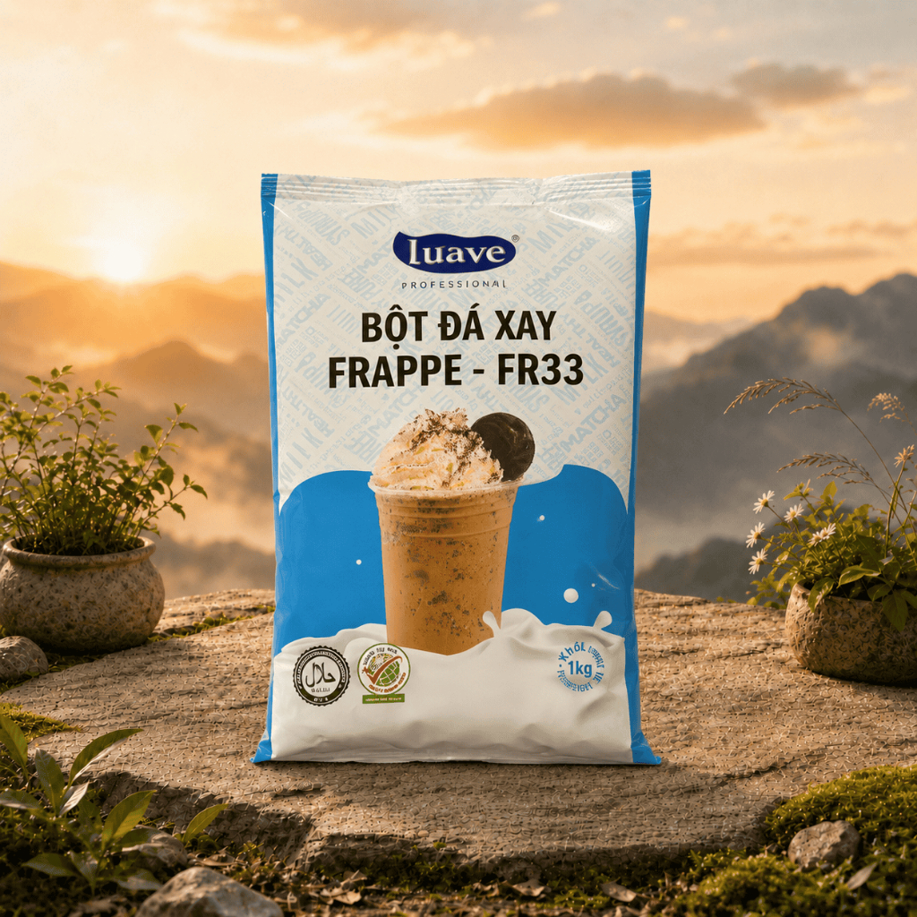Bột Đá Xay FR33 Luave 1KG - Bột Pha Chế Đá Xay, Frappe, Smoothie, Trà Sữa, Cà Phê, Đồ Uống Lạnh