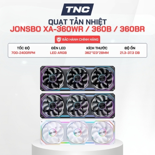 Tản Nhiệt Khí Jonsbo XA-360WR/360B/360BR | ARGB | Xuôi/ Ngược - Bảo Hành 24 Tháng - TNC Store