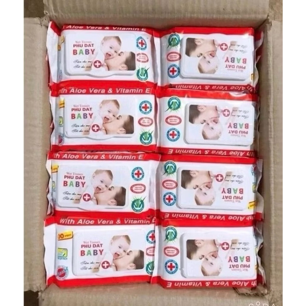 10 gói giấy ướt baby phú đạt(100 tờ/1 gói)khăn ướt