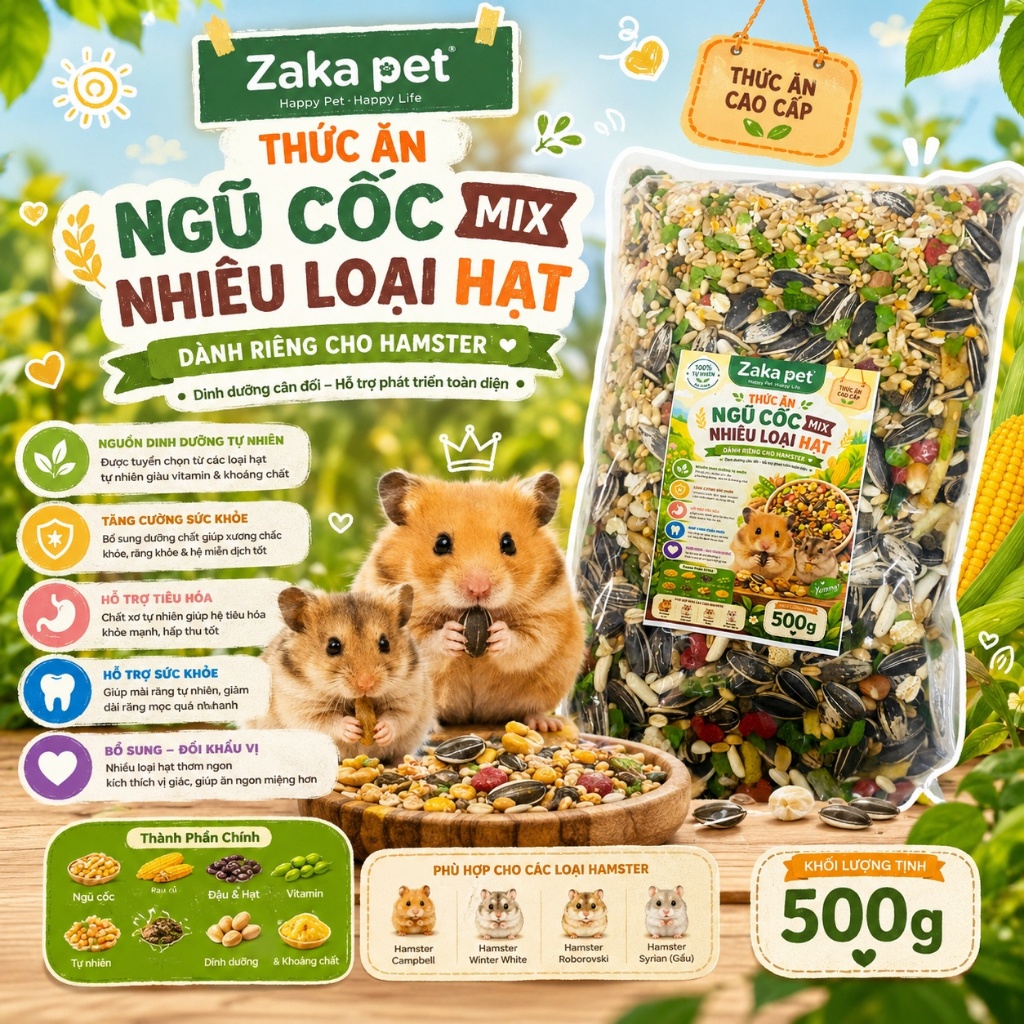 Thức ăn hamster cao cấp 500g