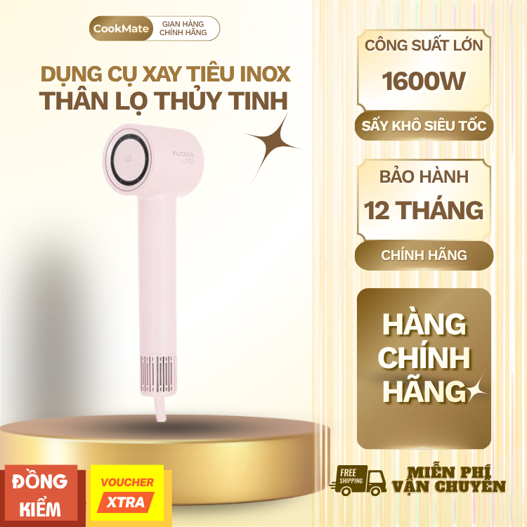 Máy Sấy Tóc Tốc Độ Cao Flyco FH6370 Công Suất 1600W - Động Cơ Không Chổi Than 110.000 Vòng/Phút, Sấy