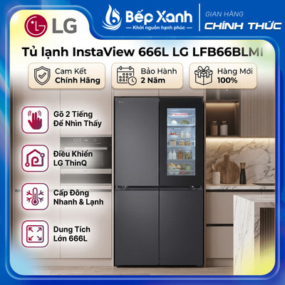 Tủ Lạnh 4 Cánh 666L LG Inverter LFB66BLMI - InstaView